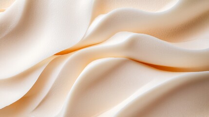  A tight shot of a white fabric with intricate wave patterns on its surface and an unaltered cloth hue