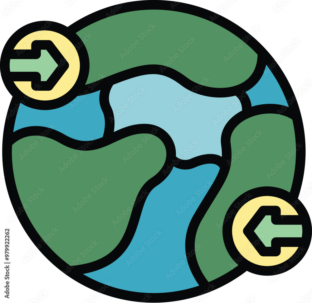 Poster this colorful vector illustration symbolizes global data exchange using arrows pointing at each othe