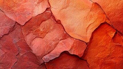 Naklejka premium A detailed shot of a red-orange rock wall, displaying a distinct crack