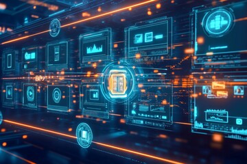 Fototapeta premium The Digital Content Factory, Digital Content Creation and Monetization