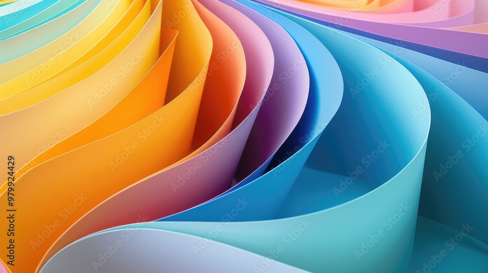 Poster rainbow colored paper sheets for abstract text and design backdrop
