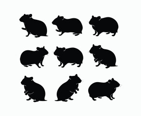 Fototapeta premium Hamster silhouette EPS vector art illustration template on a white background