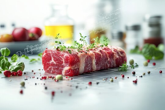  Lab-grown meat development, alternative proteins, food innovation. Generative AI