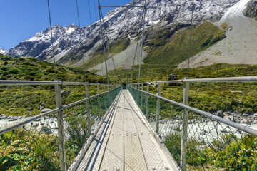 Lake Pukaki & Lake Tekapo Views with Lupin Fields, Hooker Valley Track, Southern Alps, Mt Cook...