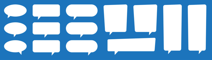 Blank empty speech bubbles. Speak bubble balloon, cartoon chatting box, message box. 