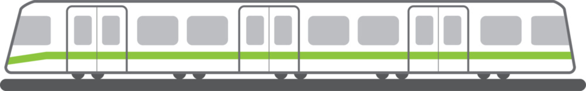 Green Subway train Cartoon icon. 