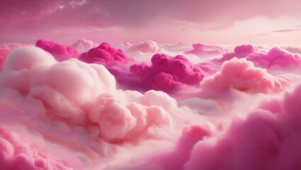 Vibrant Romantic Pink Clouds Background, Ideal for Dreamy Designs, Soft Aesthetic Projects, and Creative Digital Art