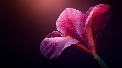  A pink flower, tightly framed against a black backdrop, with a softly blurred rendition appearing behind it