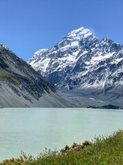 Lake Pukaki & Lake Tekapo Views with Lupin Fields, Hooker Valley Track, Southern Alps, Mt Cook Mountains Glacial Rivers, Snow-Capped Peaks, Scenic Trails, Landscape New Zealand’s Canterbury Queenstown
