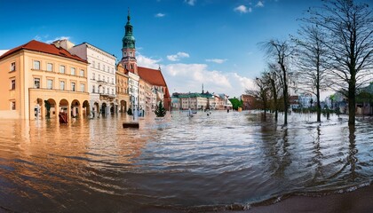 Devastating Flood in Poland: Aerial Drone Footage Capturing the Widespread Flooding, Submerged Homes, and Rising Water Levels Impacting Communities and Farmlands Across the Region