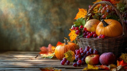 autumn still life with pumpkins and apples