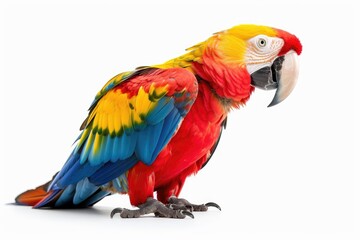 Fototapeta premium Macaw parrot on white background