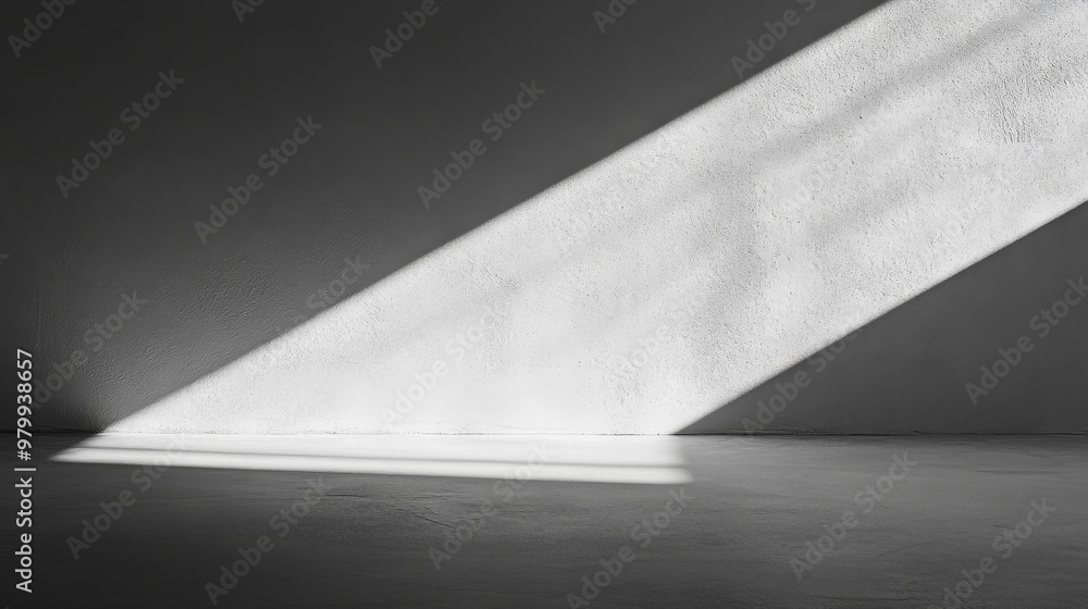 Poster soft light streams across a plain wall, casting subtle shadows that highlight the texture. the gentl