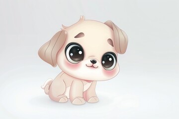 Adorable cartoon puppy illustration for children's decor or merchandise design.