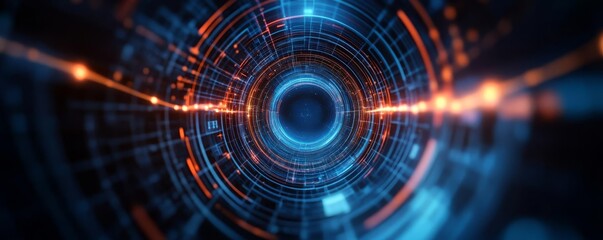 Obraz premium Digital astrology, virtual hologram, cosmic alignment