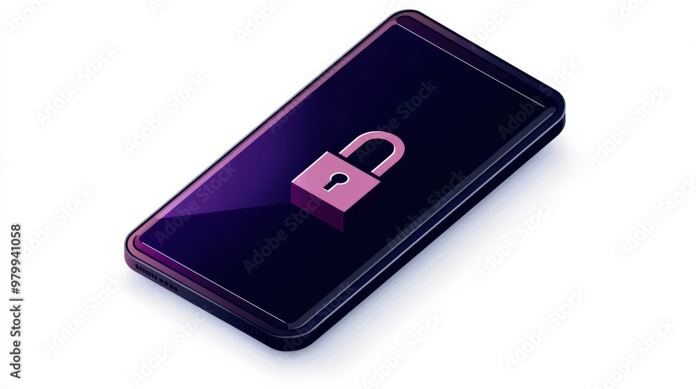 Poster digital device with lock icon