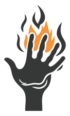 Obraz premium Hand and fire vector design concept for logo and icon design