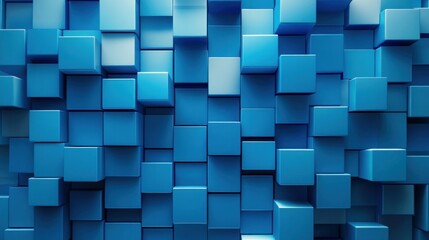 Abstract Blue Cube Pattern