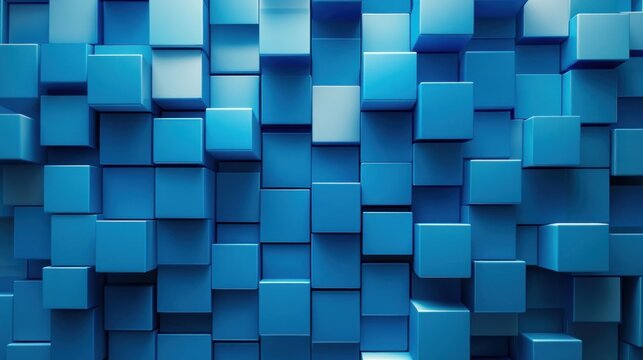 Abstract Blue Cube Pattern