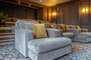 Luxury home with a private cinema and plush seating