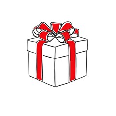 gift box free hand sticker.