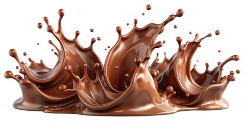 3D Rendering of Chocolate Milk Splash, 3D model, liquid splash, chocolate milk , , ,