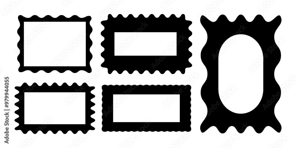 Poster set of frames for textbox. speech bubbles. geometric shape in black. starburst. label, seal, button,