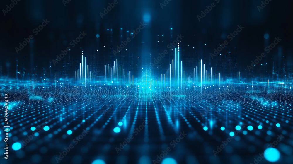 Fototapete a stylish equalizer with sound waves, set against a pink backdrop. this design is created using comp