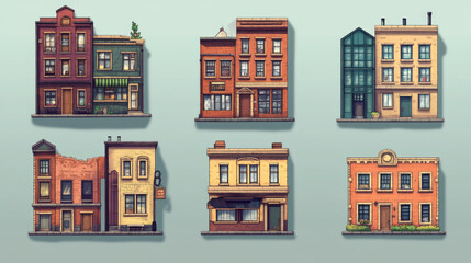 Creating retro-style building icons for use in games.
