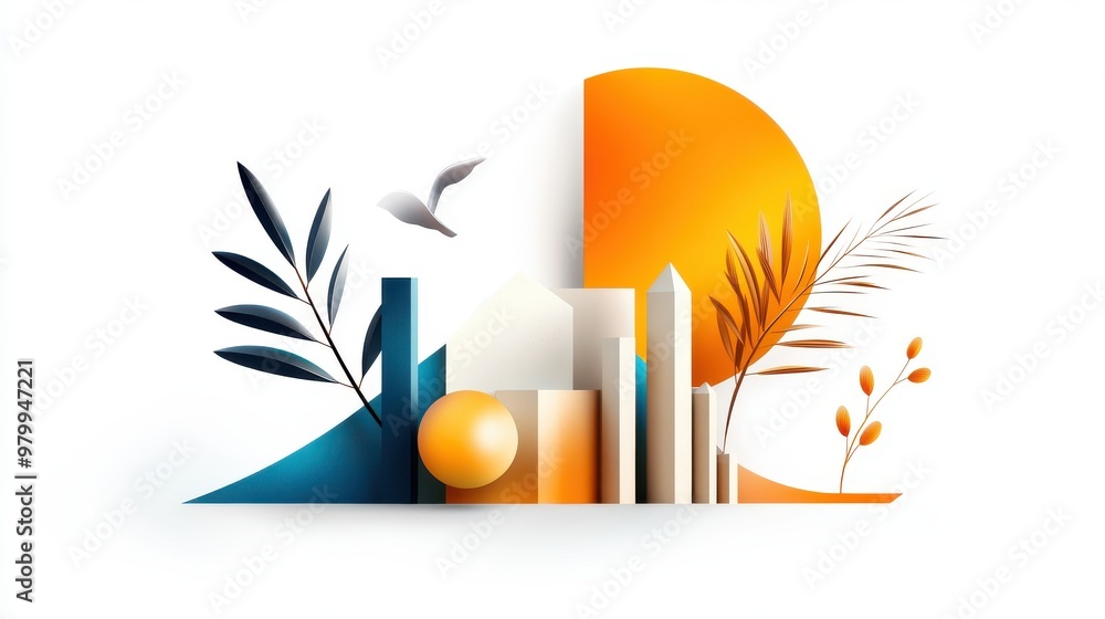 Poster a simple and clean friday clip art design featuring cheerful typography and abstract shapes, perfect