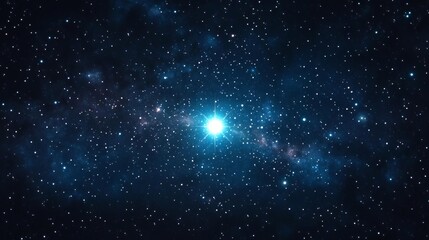 Fototapeta premium Zodiac constellations converging into a bright star at the center of the galaxy, unity and oneness concept