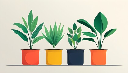 Elegant Minimalist Plant Illustration in a Simple Pot