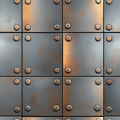 Fototapeta premium seamless metal pattern with rivets, industrial background texture