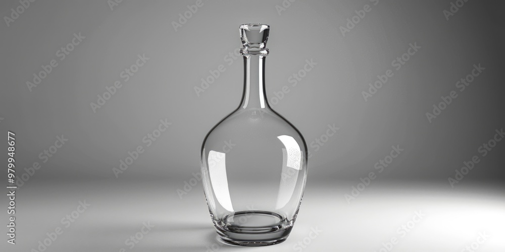 Poster a transparent glass container sealed with a removable stopper made of natural material, suitable for