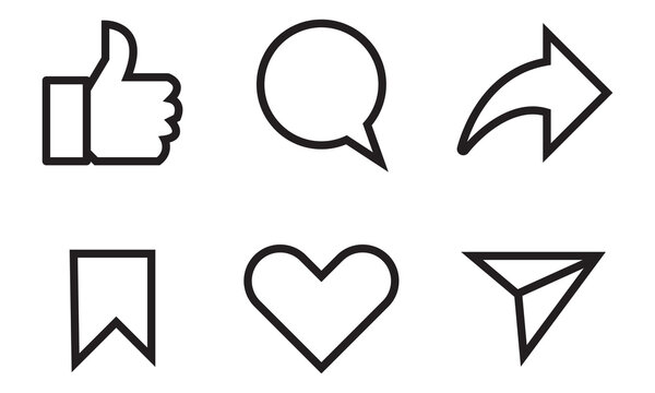 
 Save to Library
 Download Preview Preview Crop
 Find Similar
 
File #:  976458716
Like, comment, share and save icon set. social media notification icons , love favorite heart flat icons, post react