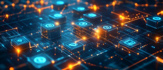 Fototapeta premium Blockchain Flow, Digital Currency and Central Bank Digital Currencies CBDCs