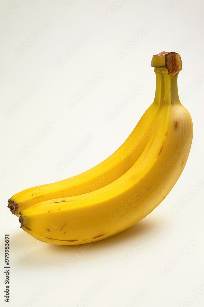 Poster Fresh bananas arranged neatly on a table, ready for consumption