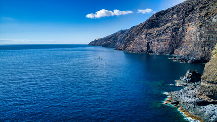 Foto aérea del Poris de Candelaria en La Palma, Canarias. drone
