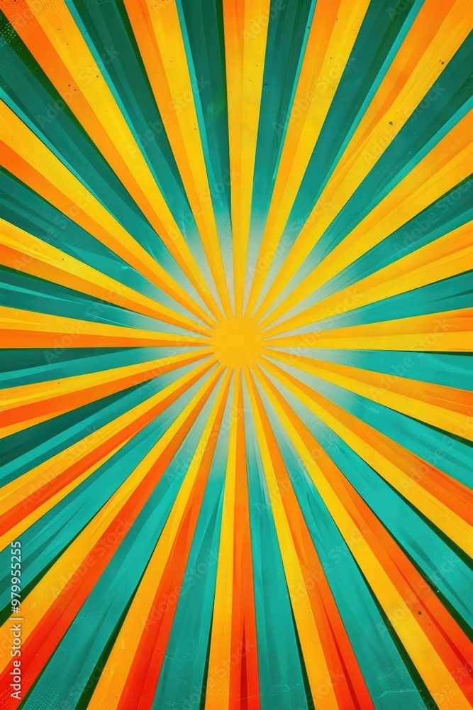 Poster a vibrant and bright sunburst background with multiple colors, great for various designs and project