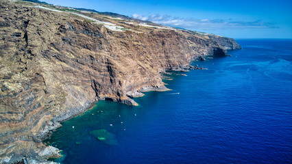Foto a&eacute;rea del Poris de Candelaria en La Palma, Canarias. drone
