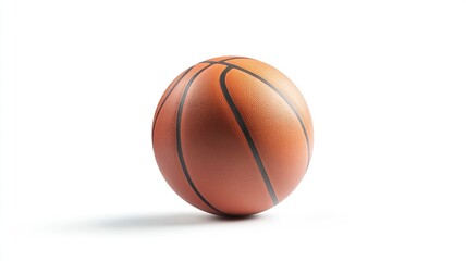 Falling Basketball Ball isolated on white background, selective focus .generative ai