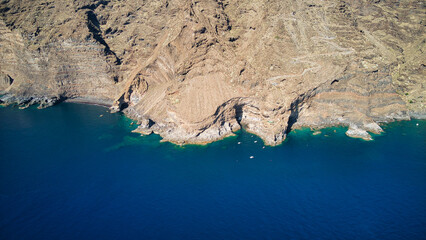 Foto aérea del Poris de Candelaria en La Palma, Canarias. drone
