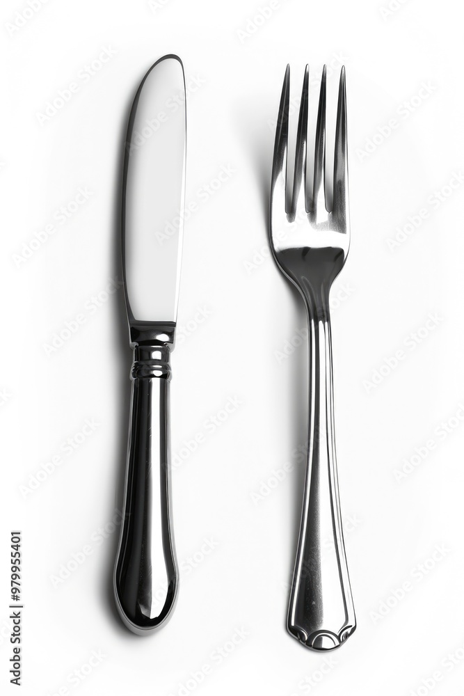 Poster simple setup of cutlery on a clean surface