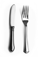 Simple setup of cutlery on a clean surface