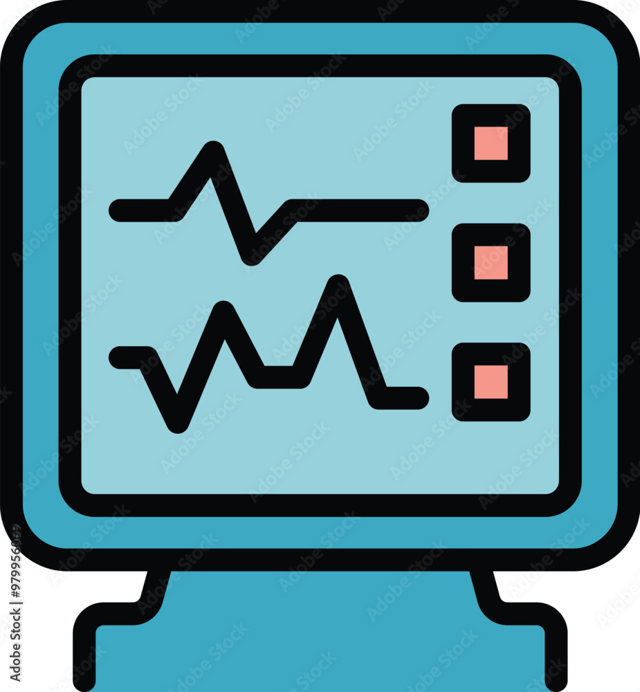 Poster this icon features a cardiogram monitor displaying a patient's heart rate on a computer screen
