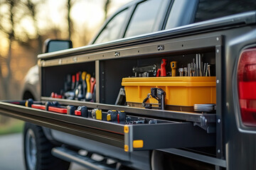 Truck with a built-in tool chest for DIY projects