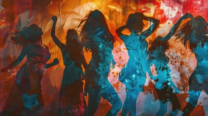 Group of women dancing together in a joyful atmosphere