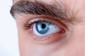 Obraz premium A detailed shot of a single blue eye, perfect for illustration or design