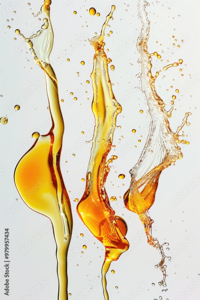 Aufkleber A close-up shot of liquid droplets splashing on top of each other, creating a visually appealing pattern