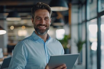 A person holding a tablet computer outdoors